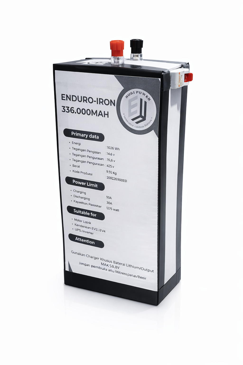 Baterai Sepeda Listrik ENDURO-IRON 1024Wh 48V 336000MAH